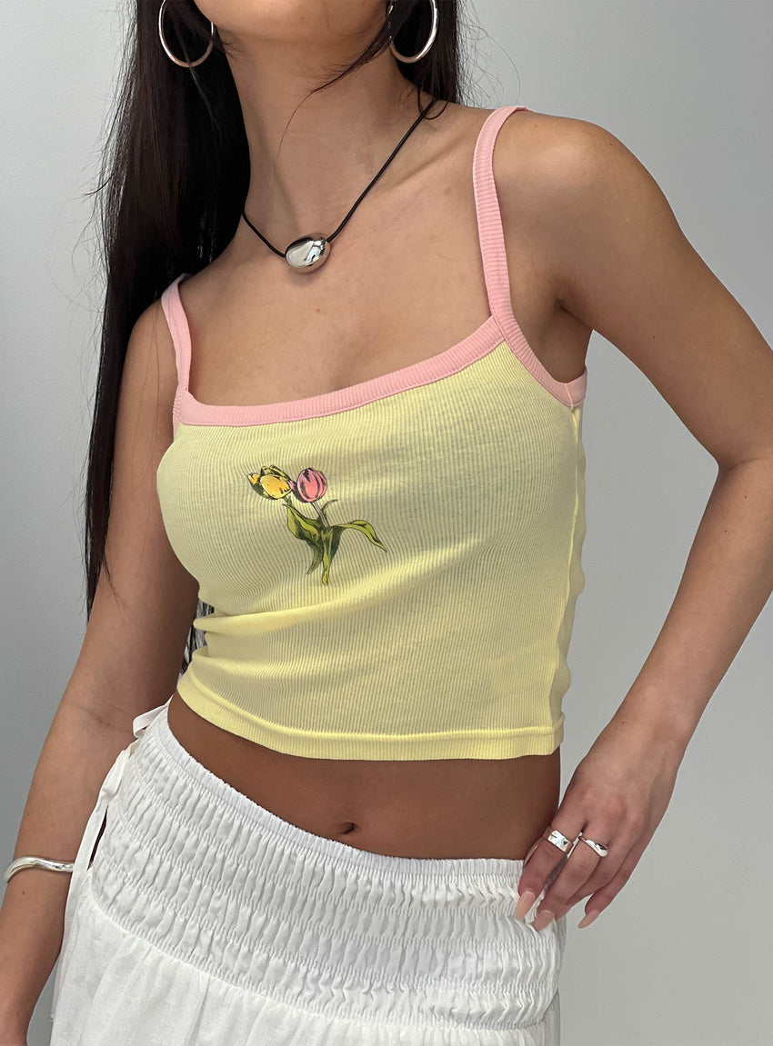 Gardens Of Summer Graphic Tank Yellow