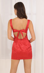 Jacquard Dress in Red