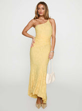 Starlights One Shoulder Maxi Dress Lemon