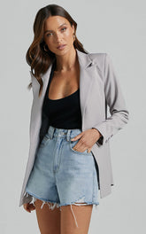 Hermie Blazer - Single Breasted Blazer in Grey
