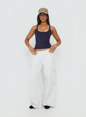 Kasper Cinched Longline Tank Top Navy