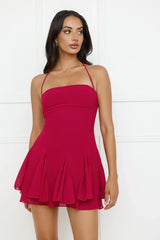 Celestial Kiss Halter Mini Dress