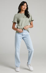 Closer To Home Tee - Ruffle Sleeve Tee in Sage