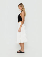 Silver Springs Midi Skirt White