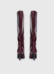 Harrie Knee High Boots Burgundy