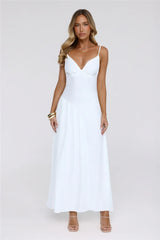 Gilded Whisper Maxi Dress White