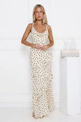 Trends To Come Polka Dot Maxi Dress Cream