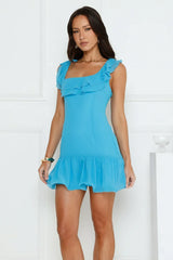 Coral Dreamscape Off Shoulder Mini Dress