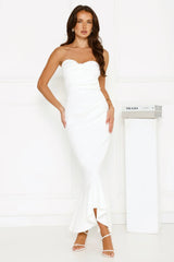 Luxe Reverie Strapless Maxi Dress White