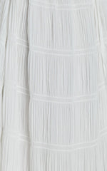 Cade Midi Dress - High Neck Sleeveless A Line Dress in White