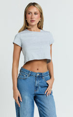 Danzel Top - Boxy Fit Cap Sleeve Crop Top in Grey