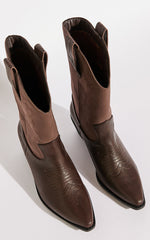 Therapy Shoes -Texaz Cowboy Boots in Choc
