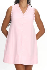 Marava Frill Trim Baby Doll Mini Dress Rosewater