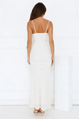 Love Wild Sequin Maxi Dress White