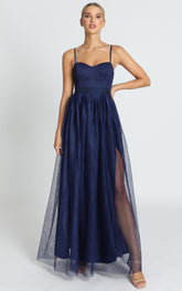 At The Altar Bodice Maxi Dress in Navy
