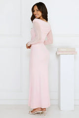 Love Chaser Mesh Long Sleeve Maxi Dress