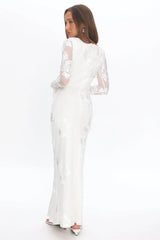 Helsi Long Sleeve Embellished Maxi Dress White