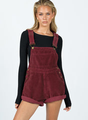 Kacey Short Overalls Burgundy