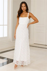 Catching Up Embroidered Maxi Dress White