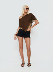 Safe Space Sheer Poncho Brown