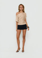 Kysa Off Shoulder Knit Top Gold