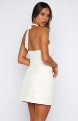 Fight For Love Halter Mini Dress Cream