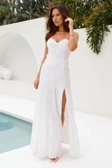 Pure Excitement Halter Maxi Dress White