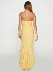 Starlights One Shoulder Maxi Dress Lemon