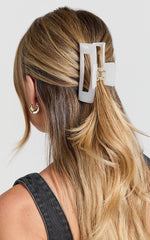 Wilda Hair Clip - Rectangle Claw Hair Clip in Cream