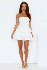 Riviera Radiance Strapless Mini Dress White