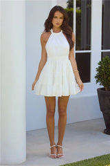 Daylight Brilliance Embroidered Mini Dress White