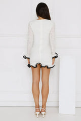 Luxury Lookbook Long Sleeve Mini Dress Off White
