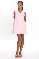 Marava Frill Trim Baby Doll Mini Dress Rosewater