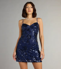 All Eyes On You Sequin Bow Mini Dress