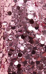 Cleo Mini Dress - Circle Sequin Mini Dress in Pink