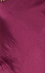 Khacy Midi Dress - One Shoulder Halter Dress in Plum