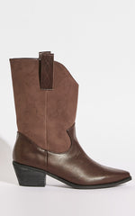 Therapy Shoes -Texaz Cowboy Boots in Choc