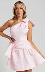 Mathilda Mini Dress - Cut Out Side Wrap Dress in Pink