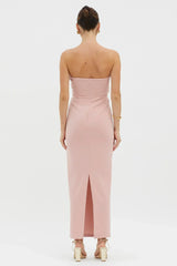 Karaline Strapless Bust Accent Maxi Dress Blush