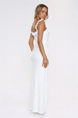 Golden Dusk Lace Maxi Dress White