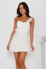 Aesthetic Evenings One Shoulder Mini Dress White