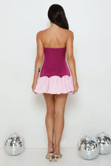 After Hour Sparkle Satin Strapless Mini Dress