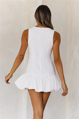 Crystal Lights Bubble Mini Dress White