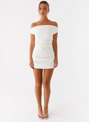Morgan Off Shoulder Mini Dress - Ivory